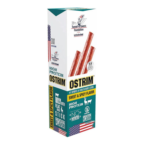Ostrim (1.5oz) Beef & Elk High Protein Snack Stick, (Sweet & Spicy