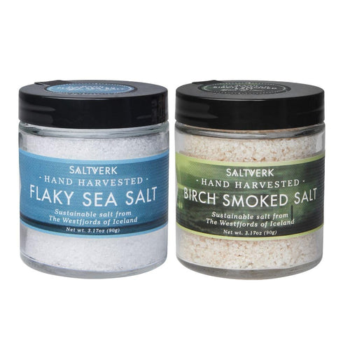 Saltverk Icelandic Sea Salt - Flaky Pure + Birch Smoked Bundle