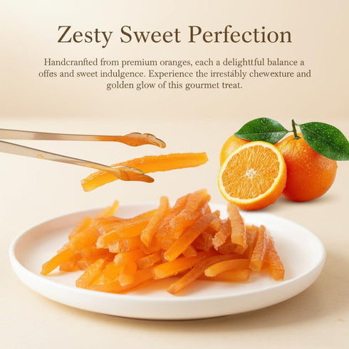 LWWTYKSPL 10.58oz Candied Orange Peel | Diced & Ready for Baking, Desserts, or Snacks | Natural Ingredients, Bright
