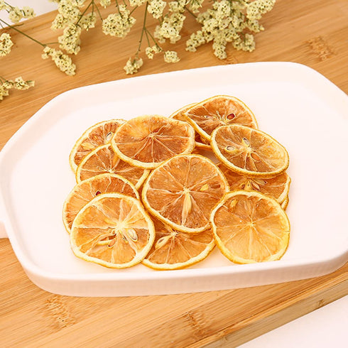 Added(500g/17.63oz) Mkostlich Dried Lemon Slices Bulk, Sour Sweet and Refreshing Citrus Fruit Tea, Natural Dehydrated
