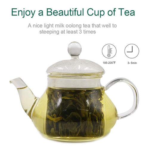 FullChea Milk Oolong Tea - Loose Leaf - Naturally Milky & Silky Taiwan High Mountain Jin Xuan, 4oz