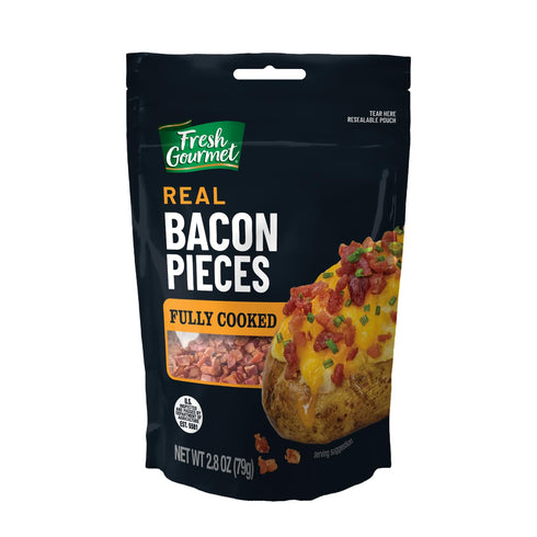 Pack (2.8 oz) (2.5 oz) Fresh Gourmet Bacon Pieces Variety Real bacon & Uncured bacon