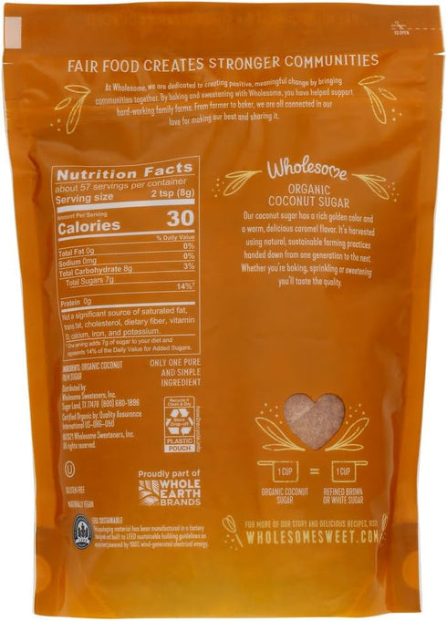 16 oz (Pack 3) Wholesome Organic Coconut Palm Sugar