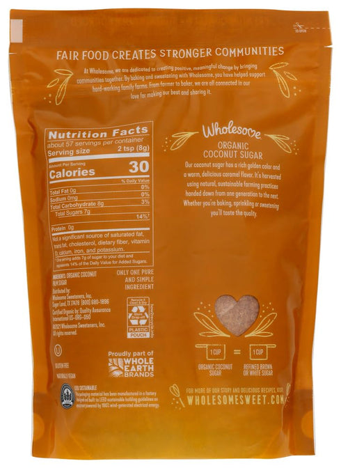 silp-art 1 lb. Wholesome Sweeteners - Organic Coconut Palm Sugar
