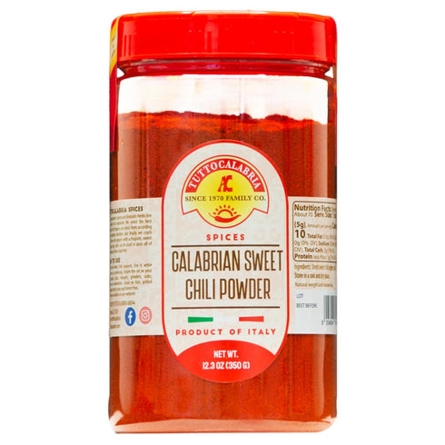 TUTTOCALABRIA Calabrian Chili Powder, Sweet & MILD, Shaker, 350 gm (12.3 oz)