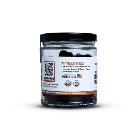 I Love Black Garlic 5 oz Organic Peeled Black Garlic Cloves in a Glass Jar Ready to Eat Sweet Savory Umami Ingredient