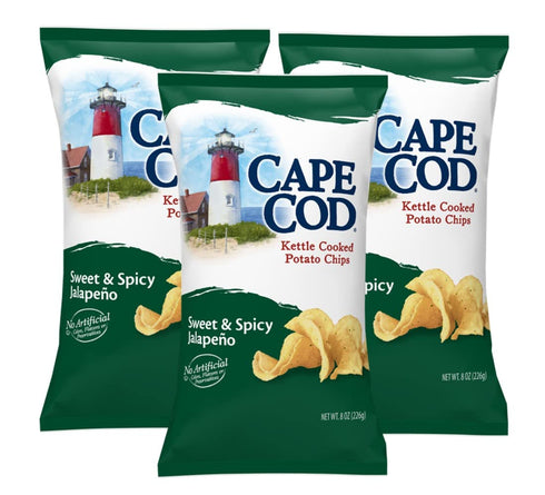 Cape Cod Potato Chips, Kettle Cooked, Sweet & Spicy Jalapeno, 8 oz,