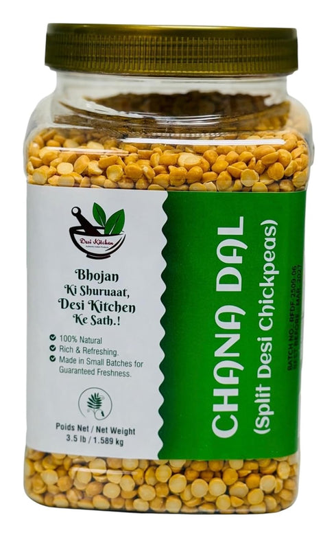 DESI KITCHEN AUTHENTIC INDIAN PRODUCTS Desi Kitchen Chana Dal - 3.5lb (1.589 Kg) Split Desi Chickpeas |