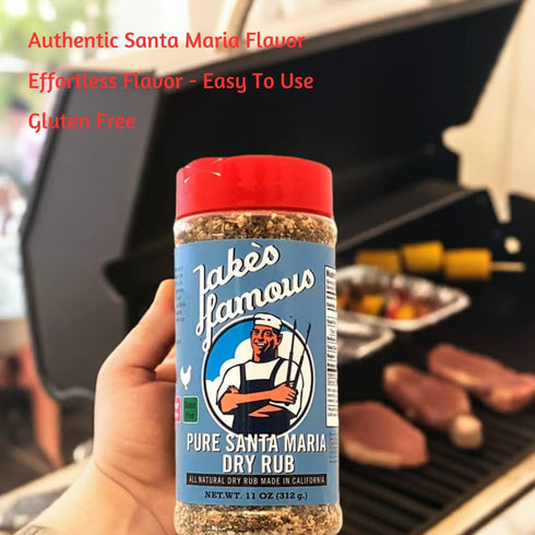 Jake's Famous Foods 11 Oz, (Pack 1) Jake's Famous Pure Santa Maria Seasoning, Grill Seasoning, Tri Tip, Steak, Pork