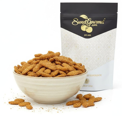 1 SweetGourmet Oat Bran Sesame Sticks, Healthy Snack, Salted, No Preservatives, No Artificial Flavors, Pound Zip-Lock