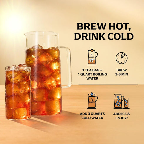 22-Count Lipton Southern Sweet Black Tea Bags Gallon Size Zero Calories Rainforest Alliance Certified Iced Tea for Hot