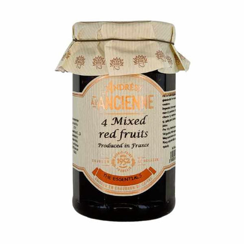 Les Confitures la Ancienne Set 2 4 (4 9.5 oz of Jars, - Fruits Rouges Mixed Red Fruits) French Preserves