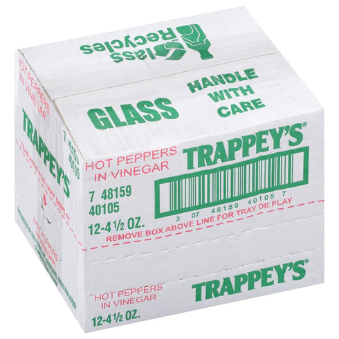 BG 4.5 oz. 12 Trappeys Peppers in Vinegar - jar, jars per case