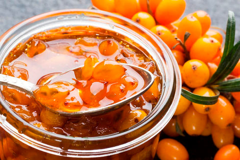 Generic 19.4oz/550g Sea Buckthorn Preserves with Sugar "Jam Empire" Organic Imported Non-GMO Jam Spread Oblepiha