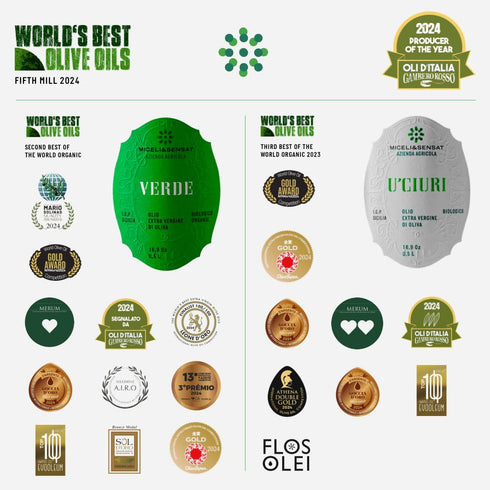 500+ 2025 16.9 oz Fruity Medium Organic mg/kg Polyphenols Rich Italian Extra Virgin Olive Oil from Italy, Gold Award