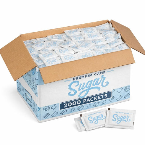 Generic Premium Cane Sugar Packets, Individually Wrapped, Bulk, for Coffee, Tea, Office, Restaurant,