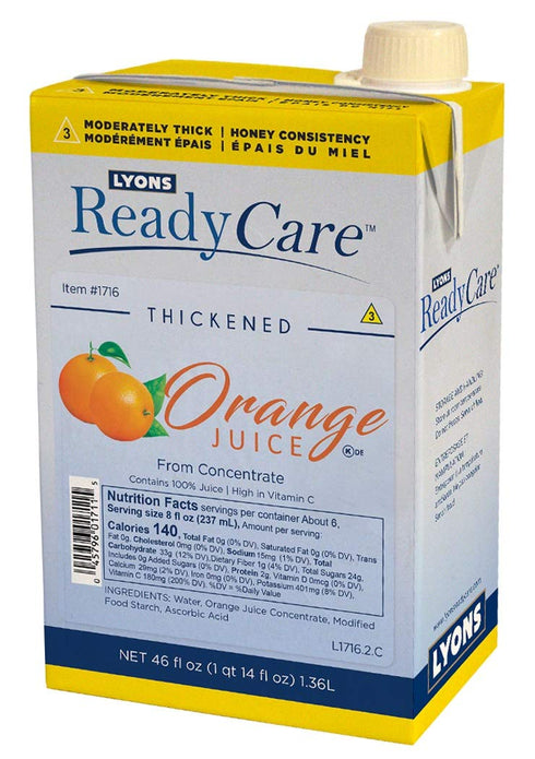 Lyons ReadyCare Thickened Orange Juice for Dysphagia & Swallowing Difficulty - Honey