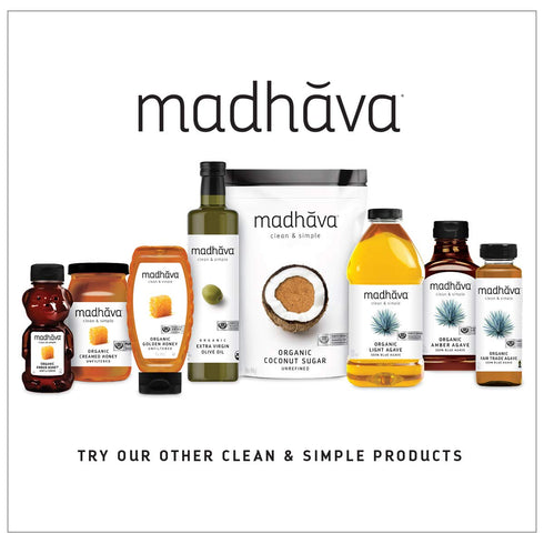 (Pack 6) 100% 12 (Pack 6) MADHAVA Organic Amber Honey, Unfiltered, Honey Bear of Natural Sweetener, Sugar Alternative