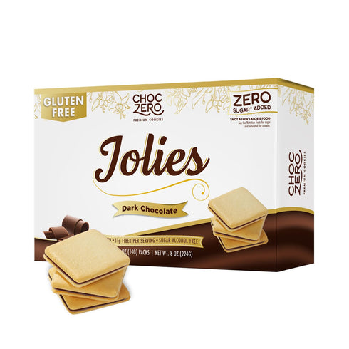 ChocZero Chocolate Cookies, Dark Chocolate Jolies Gluten Free, Sugar Free, 16 Crispy