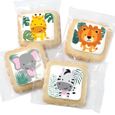 24 Pack Safari Animal Cookies Theme Individually Wrapped themed Party Favors Baby Shower Bulk for Birthday Party Zoo