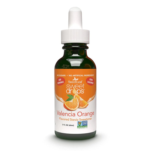 SweetLeaf Sweet Drops Valencia Orange Liquid Stevia - Zero Calories, Non-GMO, 2 Fl Oz (Pack of 2)