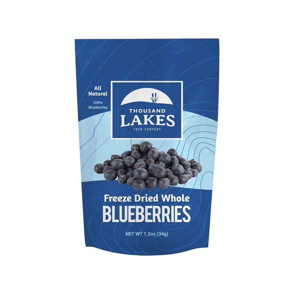 Thousand Lakes Blueberries Freeze Dried Fruit - 1.2 ounces | 100% Whole Blueberries | No Sugar Added