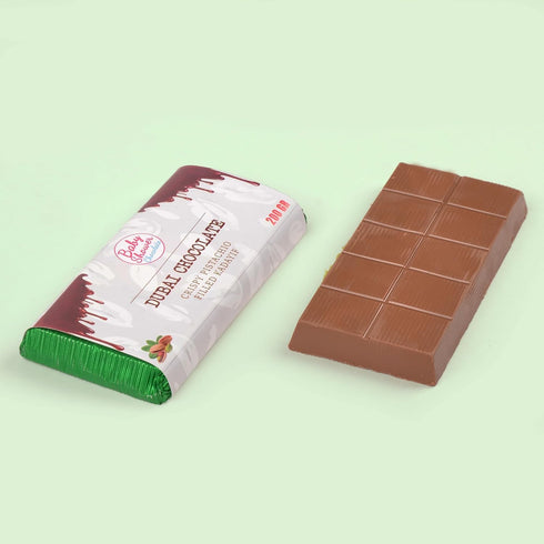 7oz Packed Dubai Chocolate PREMIUM Kunafa Pistachio Bar- Perfect for Gifting, Exclusive Handmade Chocolate Dessert