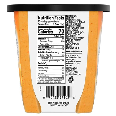 Prsident 16 oz. Pub Cheese by President Sharp Cheddar Spreadable Cheese and Dip