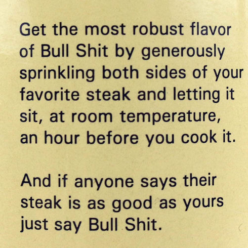 Bull Shit Steak Seasoning, Net Wt 12 oz
