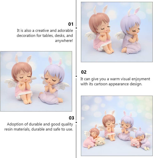 KESYOO Baby Doll Birthday Cupcake Topper - Angels Figurine Prince Princess Doll Figures for Party Decorations