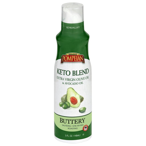 Pompeian Keto Blend Cooking Spray with Extra Virgin Olive Oil and Avocado