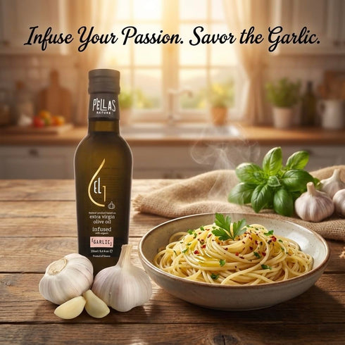 8.5 oz. Pellas Nature, Organic Basil Infused Greek Extra Virgin Olive Oil, Finishing oil, Gold Award Winner, Kosher