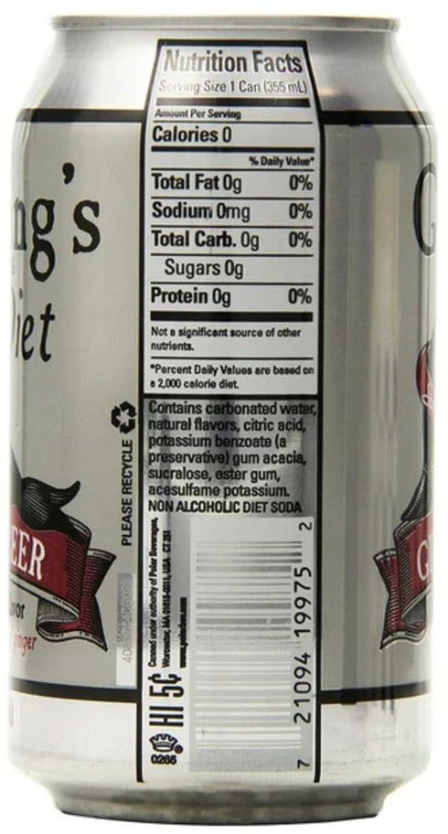 Goslings 12 oz (24) Diet Ginger Beer Cans of fl Each | Ginger Beer Sugar Free For Moscow Mule And Mixers For Alcoholic