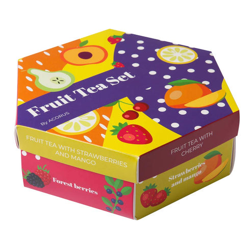 ACORUS Fruit Luxury Tea Set, Assorted Fruit and Herbal Teas Box, Large Variety Pack, 60 Bags