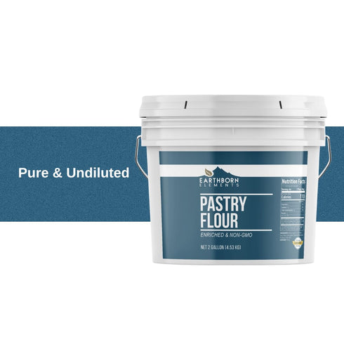 2 Earthborn Elements Pastry Flour, Gallon Bucket, Baking, Flaky Pastry