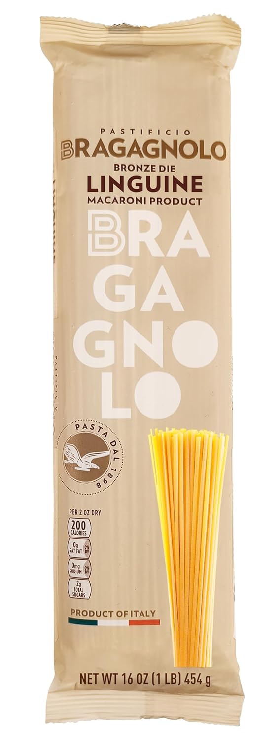 Pastificio Bragagnolo, Linguine 811 Bronze-Drawn, 100% Italian Pasta, Made with Durum Wheat
