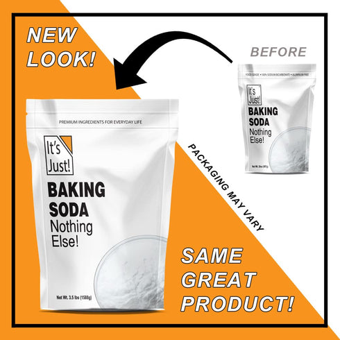 It's Just - Baking Soda, 100% Pure Sodium Bicarbonate, Food Grade, Non-GMO, Made in USA, Aluminum Free