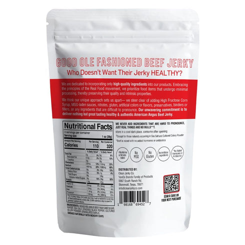 Clean Jerky Co . Grass Fed Beef Jerky | Sweet & Spicy - Very Mild Flavorful Protein Snack | No MSG, No Artifcial