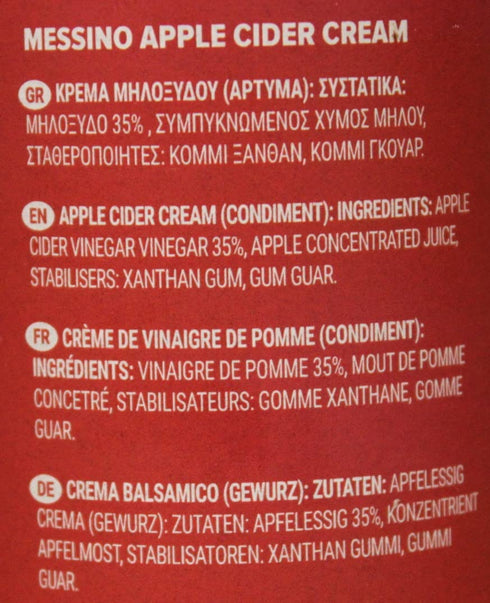 250 ml Messino Apple Cider Balsamic Glaze, Sweet Apple Balsamic Reduction for Drizzling, Salads & Finishing