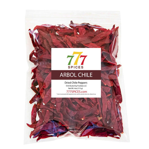 4oz Chile de Arbol Dried Whole Chilies Red Peppers, Chili Pods for Authentic Mexican Food