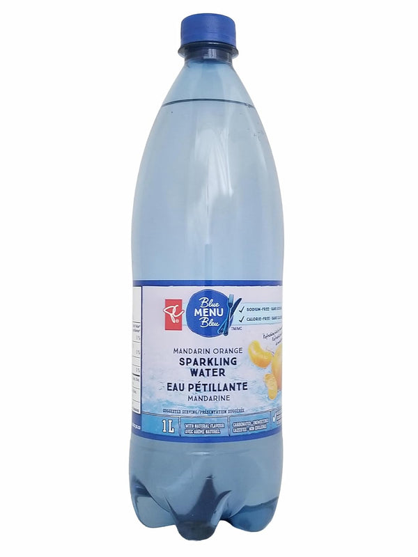 President Choice PC Blue Menu Mandarin Orange Flavored Sparkling Water, 1L/35.2 fl oz