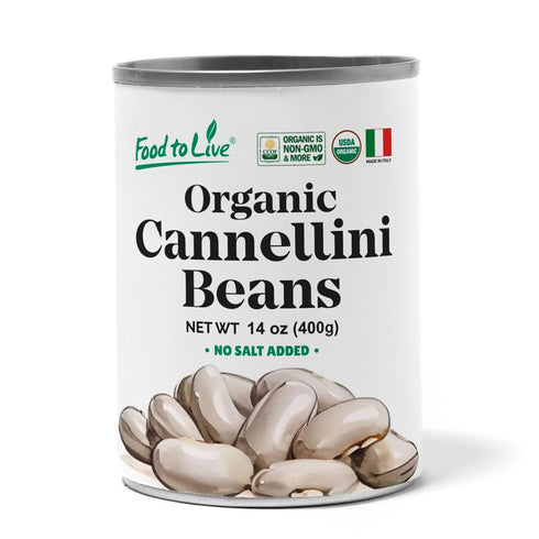 Food to Live Organic Italian Canned Cannellini Beans, 14 oz (Pack of