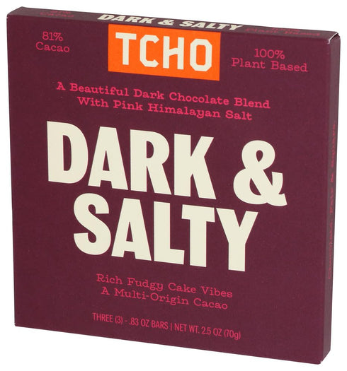 2.5 Tcho, Bar Chocolate Dark And Salty Organic, Ounce