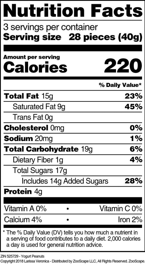 Larissa Veronica (4 oz, 525729) Yogurt Peanuts ZIN: