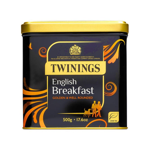 Twinings English Breakfast Loose Leaf Black Tea, 17.64 Ounce (500g) Tin, Caffeinated,