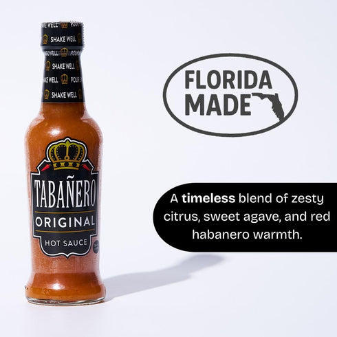 5 oz Tabaero Original Hot Sauce, Small Glass Bottle, Gourmet Spicy Sauce Gift, All Natural, Low Sodium, Made in the USA