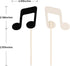 48 Pcs Black Glitter Music Notes Cupcake Toppers Musical Symbols Cake Picks for Kids Birthday Party Decorations