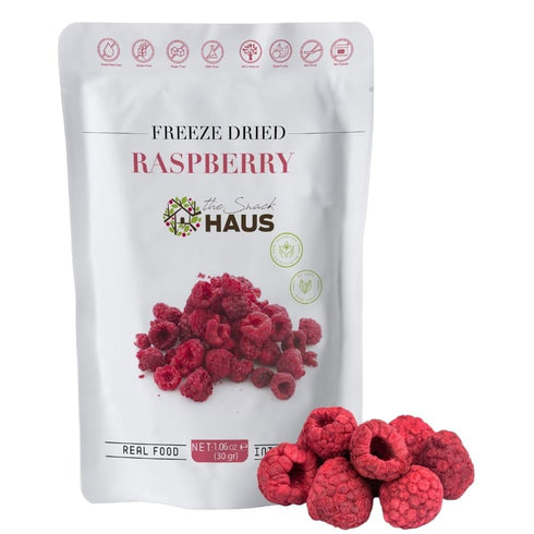 The Snack Haus Freeze-Dried Raspberries, All-Natural, No Preservatives, Vegan, High Fiber, Plant-Based