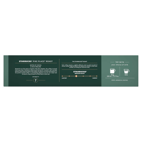 30-count 7.8 oz. Starbucks by Nespresso Vertuo, Pike Place, Medium Roast Coffee Coffee Pods, Brews