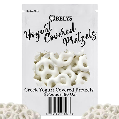 5 390 Greek Yogurt Covered Pretzels - Pound Sweet & Salty Snack Crunchy Pretzels with Smooth, Creamy Coating Perfect